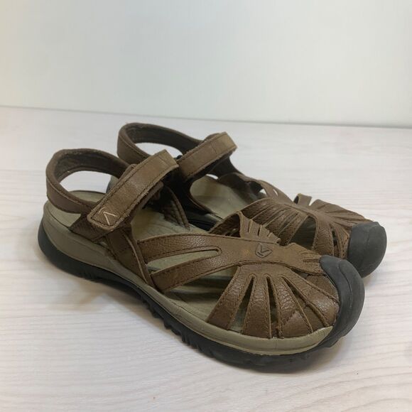 Keen Rose Women's Adventure Hiking Sandals Sz 7 Dark Earth Brindle Hook & Loop - Picture 1 of 11
